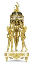 A good late 19th century French gilt bronze and marble 'Cercles Tournants' of the Three Graces No. 1