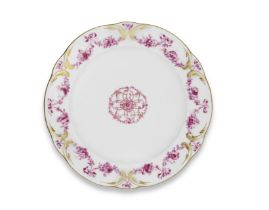 A S&#232;vres plate (assiette &#224; palmes) from the service made for Louis XV for the Ch&#226...