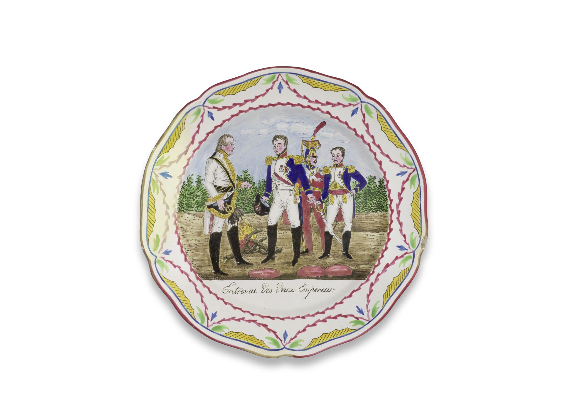 A Les Islettes faience Napoleonic plate, early 19th century