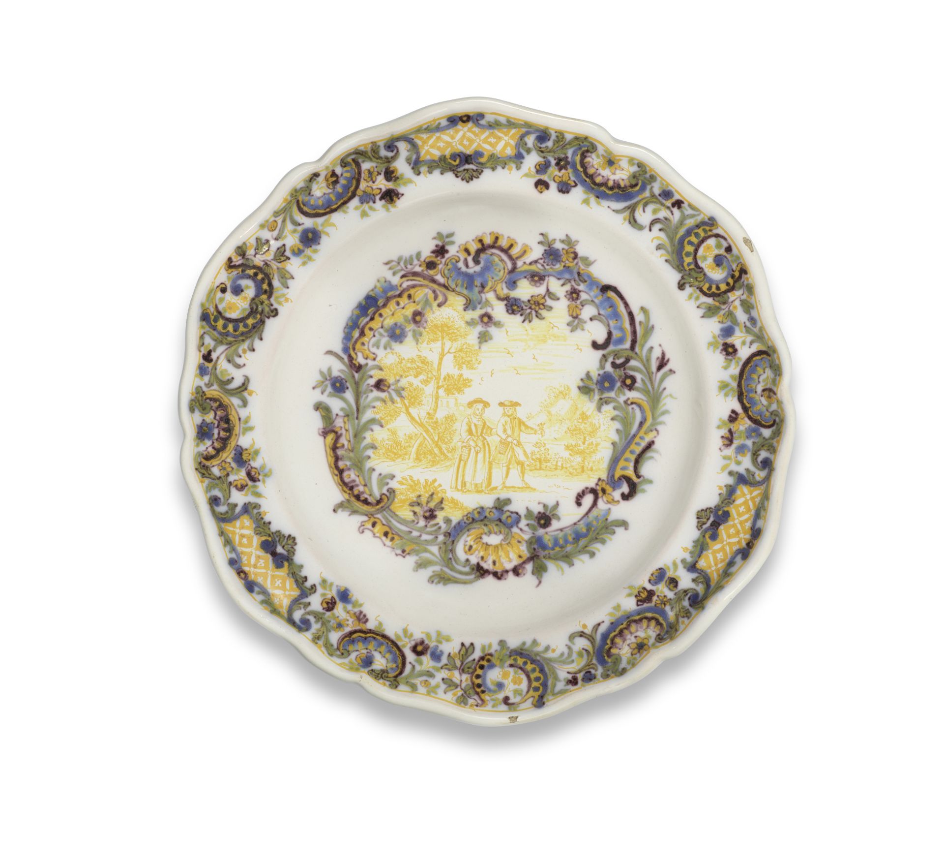 A Marseille, Joseph Fauchier workshop, faience plate, circa 1750