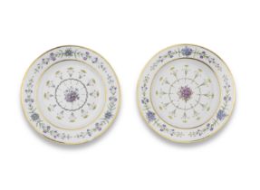 Two plates from the 'service fleurette' given by Napoleon I to M. Fran&#231;ois, former Bishop o...