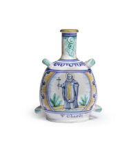 A Nevers faience pilgrim bottle, late 18th/early 19th century