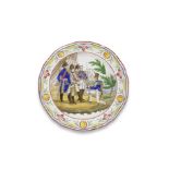 A Les Islettes faience Napoleonic plate, early 19th century