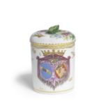 A Cozzi armorial tobacco jar and cover, circa 1765-70