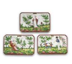 Three Les Islettes faience plaques, early 19th century