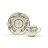 A S&#232;vres cup and saucer (gobelet 'Bouillard' et soucoupe), dated 1771