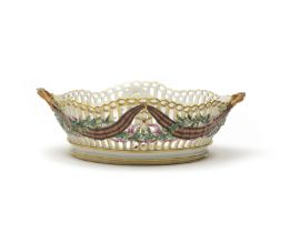 A Russian porcelain basket from the Service of the Order of St. George, Gardner Factory, circa 1777