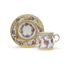 A S&#232;vres hard-paste cup and saucer (gobelet litron et soucoupe), circa 1780