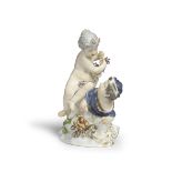 A Meissen group of putti emblematic of Winter and Spring, circa 1755