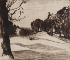 Roderic O'Conor (Irish, 1860-1940) Paysage Drypoint, 1893, on heavy cream laid paper, a good imp...