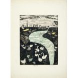 Julian Trevelyan R.A. (British, 1910-1988) Chiswick (Low Tide) Etching and aquatint in colours, ...