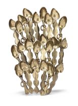 Arman (French, 1928-2005) African Spoons Bronze multiple with gilt patina, 1999, with incised si...
