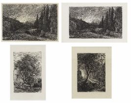 Samuel Palmer (London 1805-1881 Redhill) Four Etchings Herdsman's Cottage, 1850, the second and ...