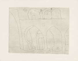 Ben Nicholson O.M. (British, 1894-1982) Patmos Monastery, from Greek and Turkish Forms Etching, ...