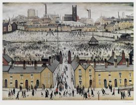 Laurence Stephen Lowry R.A. (British, 1887-1976) Britain at Play Offset lithograph in colours, o...