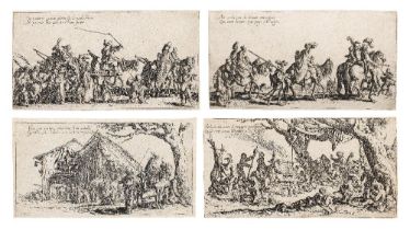 Jacques CallotLes Bohemiens (L. 374-377)The set of four etchings, first state, 1621 along with o...