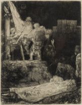 Rembrandt Harmensz van Rijn (1606-1669) The Descent from the Cross by Torchlight Etching and dry...