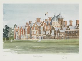 HM King Charles III (British, born 1948) Sandringham Lithograph in colours, 1991, on Somerset wo...