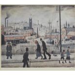 Laurence Stephen Lowry R.A. (British, 1887-1976) View of a Town Offset lithograph in colours, 19...