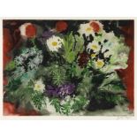 John Piper C.H. (British, 1903-1992) Late Summer Flowers Etching and aquatint in colours, 1989, ...