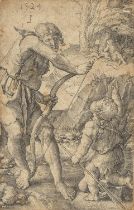 Lucas van Leyden (Dutch, 1494-1533) Lamech and Cain Engraving, 1524, on laid, a later impression...