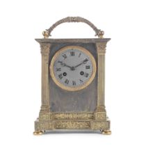 A third quarter 19th century French brass mantel clock the backplate signed and numbered Leroy &...