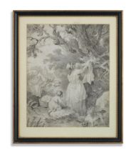 A collection of Decorative Prints Including two soft ground etchings after G.Morland of a rural ...