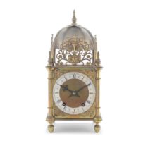 A late 19th/early 20th century brass lantern clock in the late 17th century style,