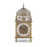 A late 19th/early 20th century brass lantern clock in the late 17th century style,