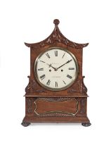 A late Regency/William IV mahogany and brass mounted bracket clock with pull repeat the dial sig...