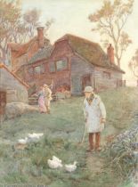 William Peter Watson (British, 1883-1932) The farm in spring