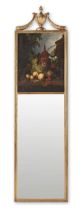 A 19th century giltwood trumeau mirror in the Neoclassical style