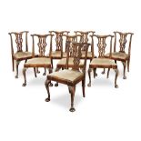 A set of eight Edwardian mahogany dining chairs in the George III Chippendale Director style (8)