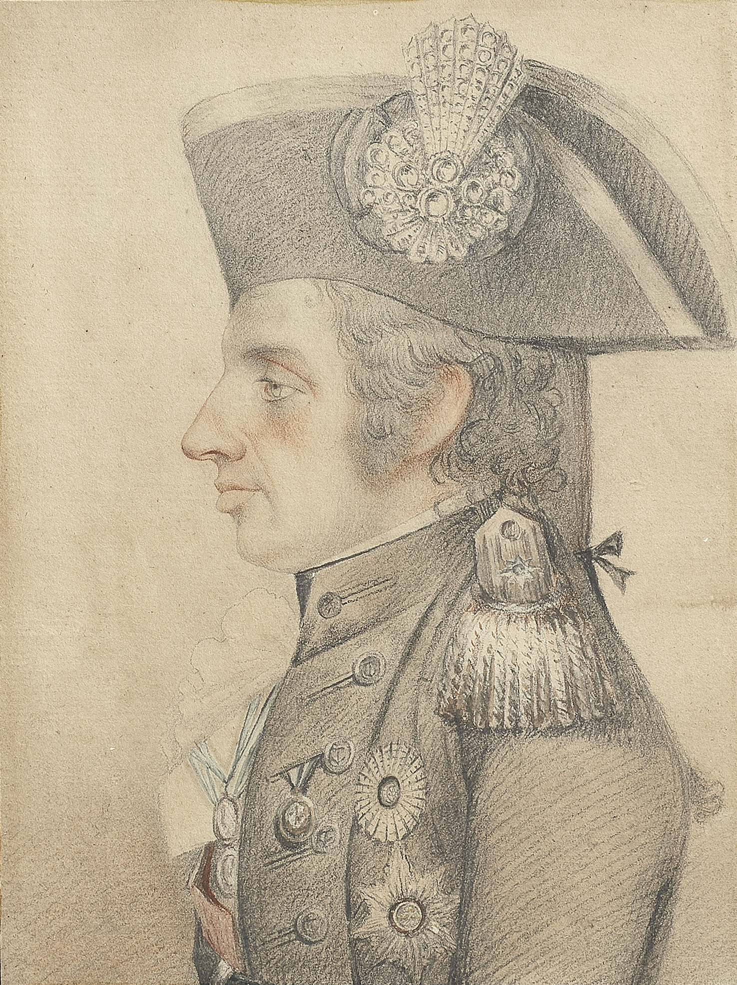 Palermo School, circa 1800 Profile portrait of Rear-Admiral Sir Horatio Nelson, in profile facin...
