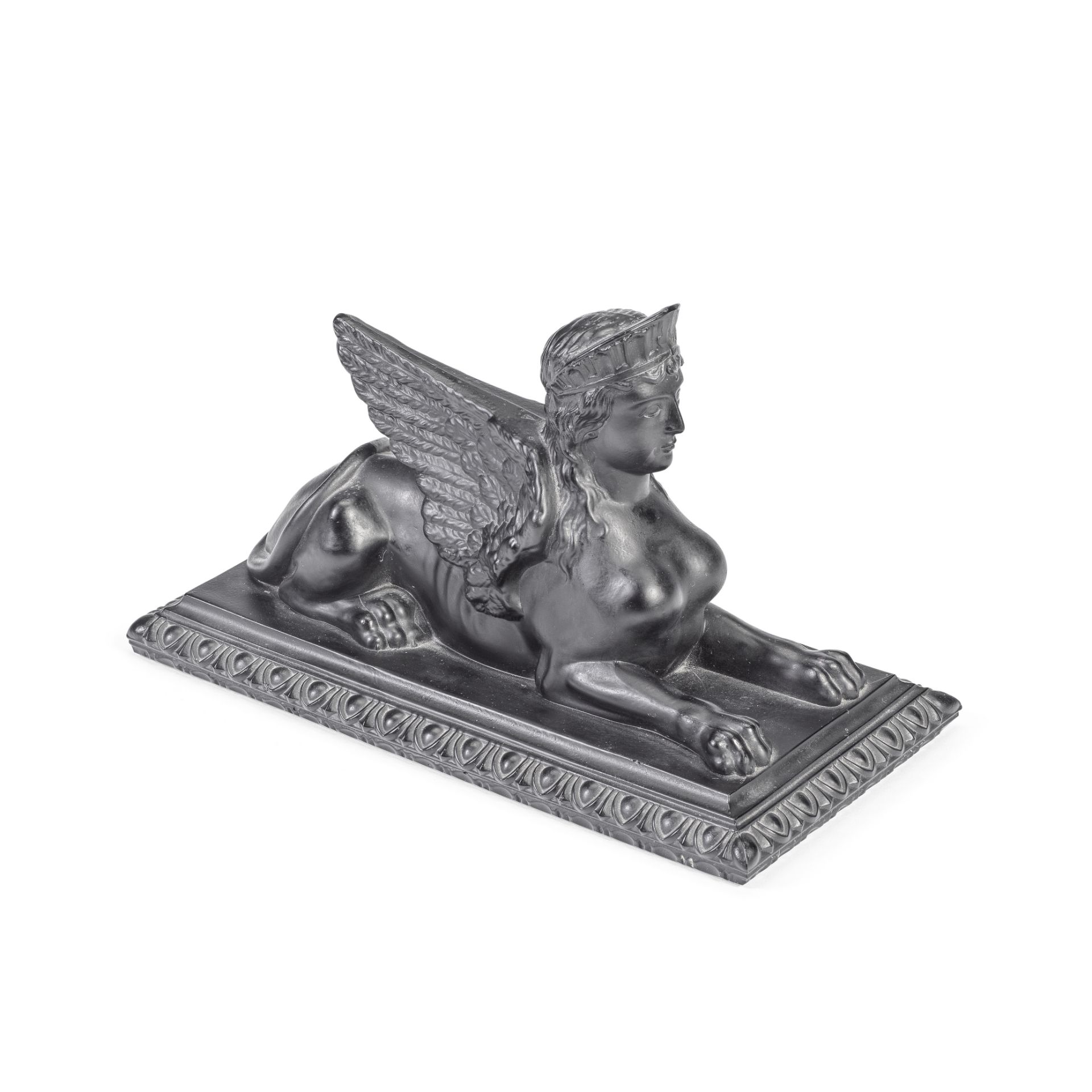 A rare pressed glass model of a 'Theban Sphinx' by John Derbyshire, circa 1876