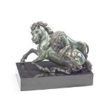 A bronze group of the Capitoline Lion Attacking a horse after the antique, perhaps workshop of ...
