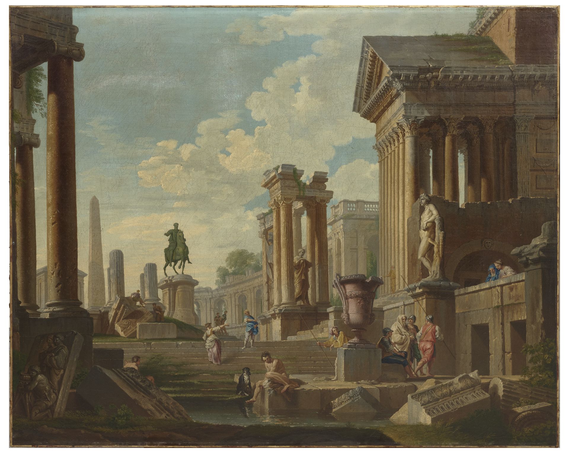 Studio of Giovanni Paolo Panini (Italian, circa 1692-1765) An architectural capriccio with the e...