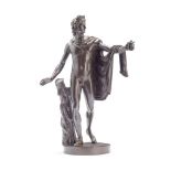 A late 19th century patinated bronze figure of the Apollo Belvedere after the antique