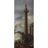 Giovanni Ghisolfi (Italian, circa 1623-1683) Trajan's column with figures nearby; and An archite...