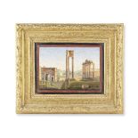 A good late 19th century Italian micromosaic panel depicting the Forum in Rome Roman, c.1880