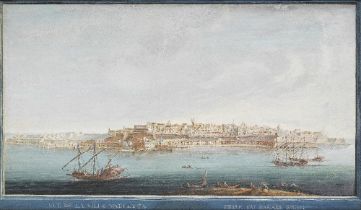 French School, late 18th Century, after Alberto Pullicino A view of Valletta from Palazzo Bighi,...