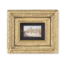A late 19th/early 20th century Italian micromosaic panel depicting St Peters Square Roman, circ...