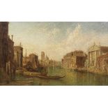 Alfred Pollentine (British, 1836-1890) The Grand Canal, Venice, with the Church of San Eustachiu...