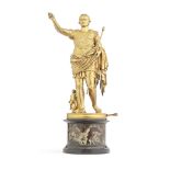 An Italian gilt bronze figure of the Emperor Augustus cast by the Nelli foundry, Rome, probably...