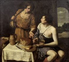 Northern Caravaggist School, 17th Century Esau selling his birthright to Jacob