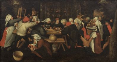 Workshop of Marten van Cleve The Elder (Antwerp 1527-1581) The peasant's wedding: handing the pr...