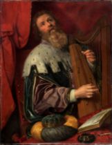 School of Utrecht, 17th Century King David playing his harp