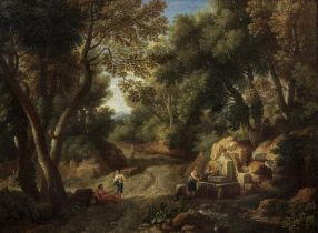 Attributed to Jan Frans van Bloemen, called Orizzonte (Antwerp 1662-1749 Rome) A wooded landscap...