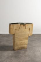 PIERRE CULOT (1938-2011) Grand vase en trois parties en c&#233;ramique &#224; bords verniss&#233...