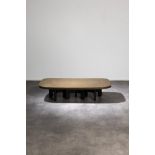 ADO CHALE (1928) Goutte d'eauUne table basse en bronze sur pieds laqu&#233;s noirs Sign&#233;e ...